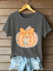 Women’s Pumpkin Art Print Casual Sweatshirt Dark Gray / S