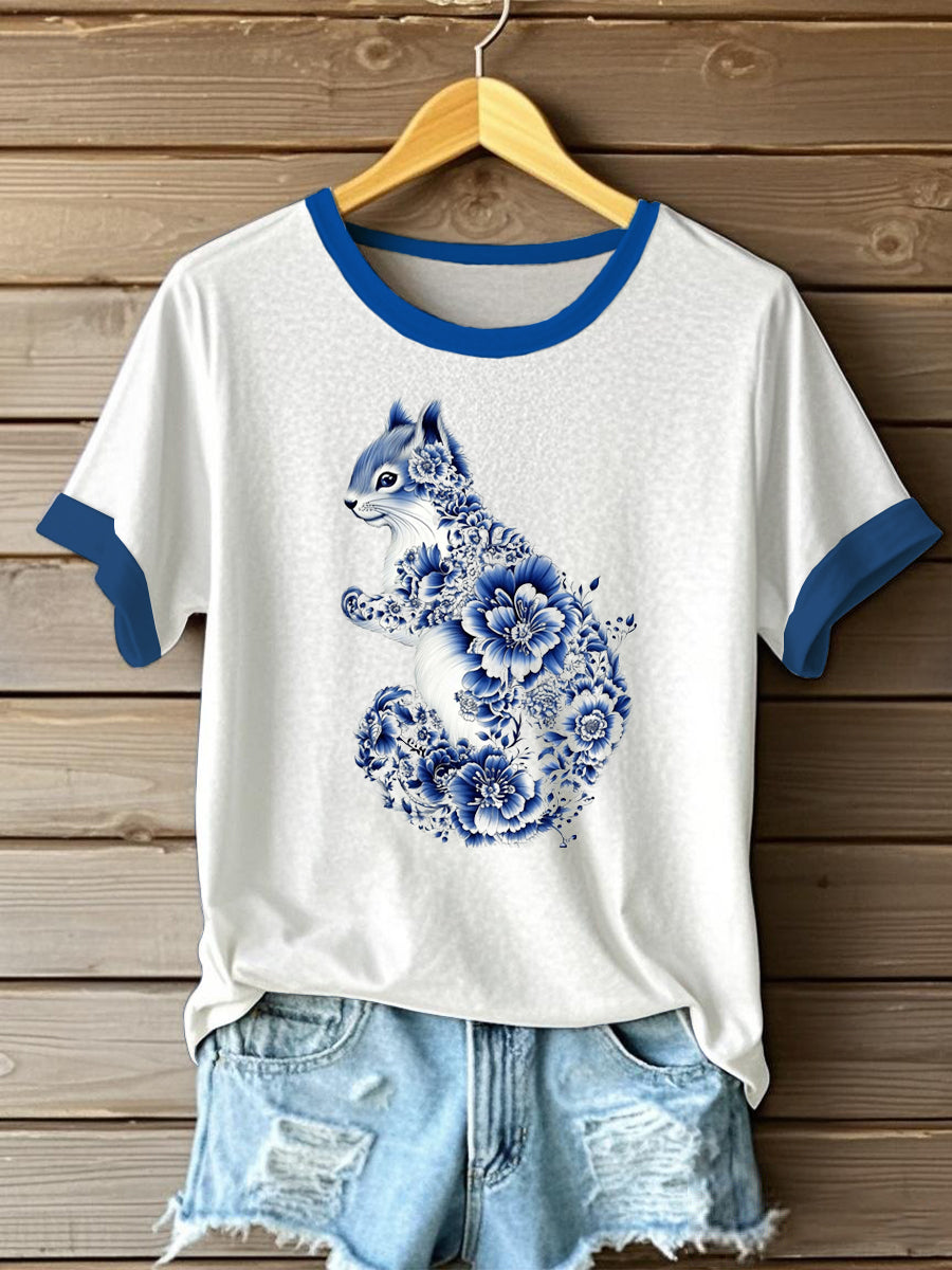 Women's Flowers Animal Printed T-shirt