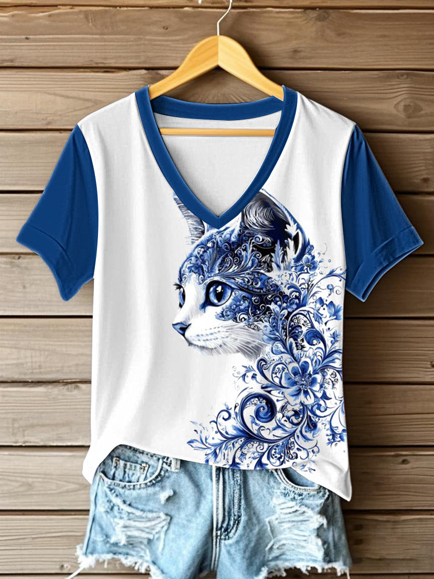 Women's Flowers Animal Printed T-shirt