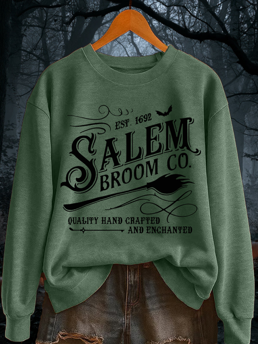 Women's Funny Halloween Witch Salem Broom Co Est.1692 Casual Sweatshirt