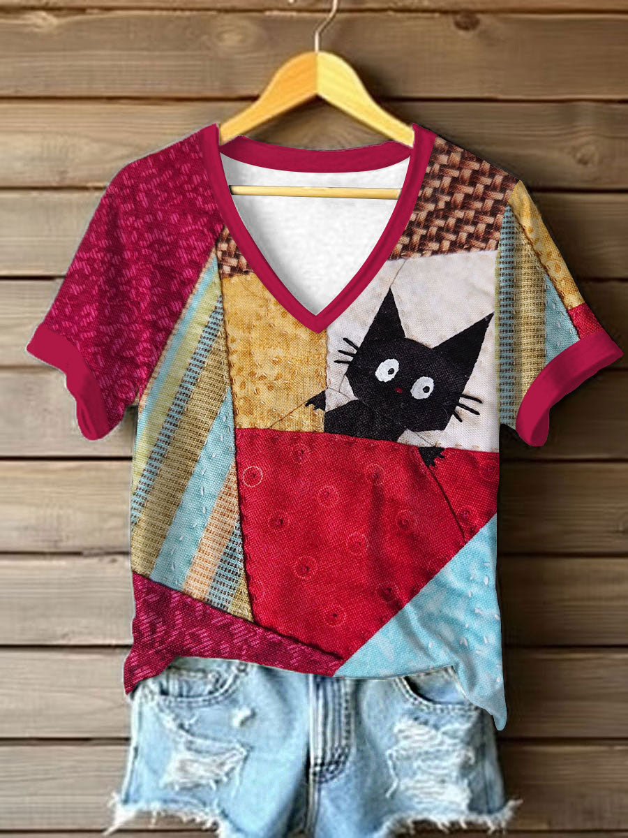 Women's Cute Cat Short Sleeve T-shirt