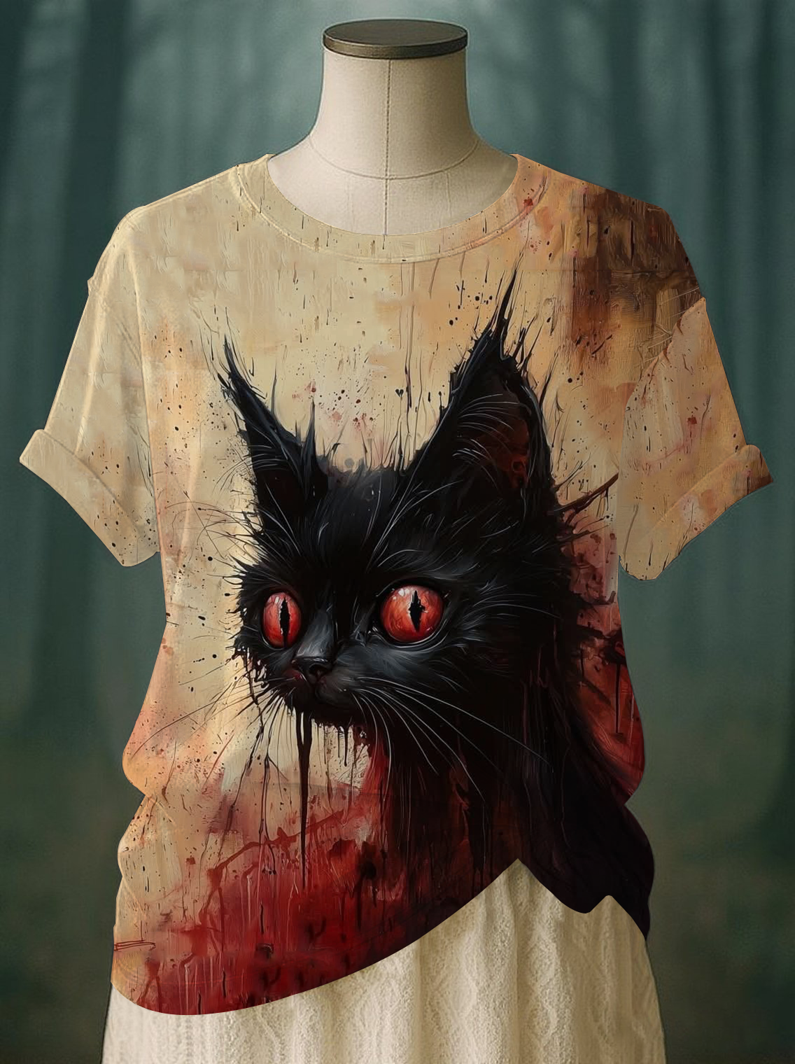 Women's Cat Print Casual T-shirt