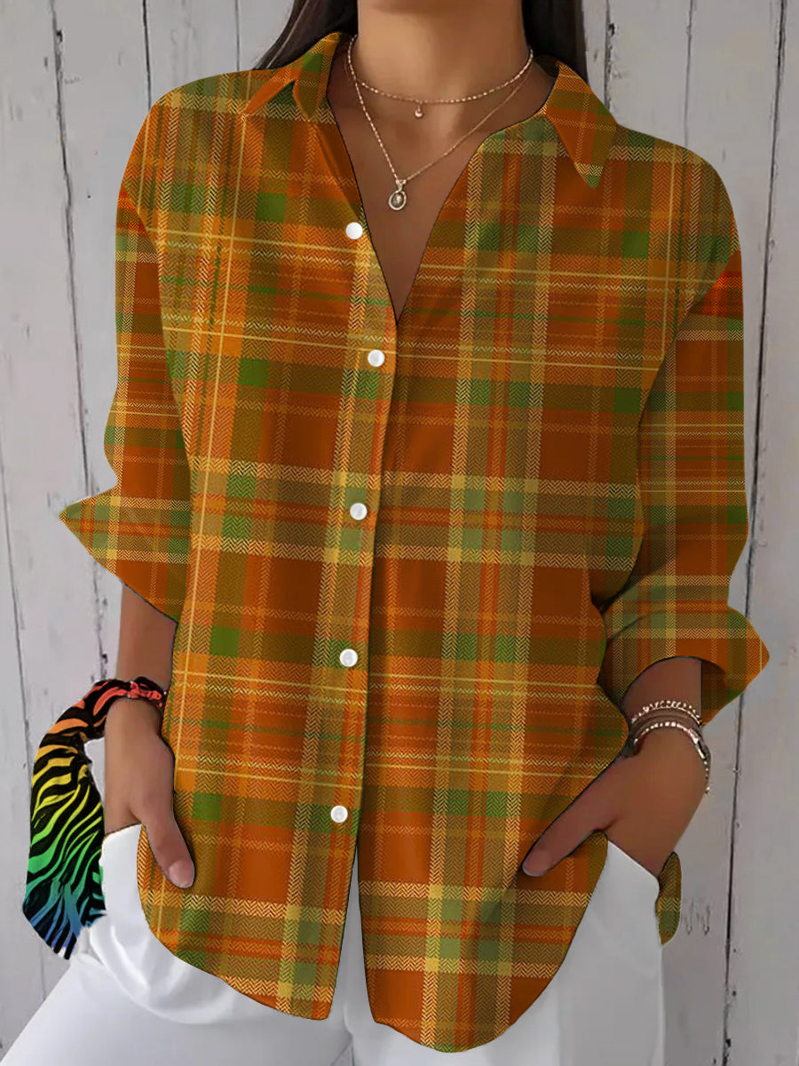 Women's Autumn Grid Pattern Shirts