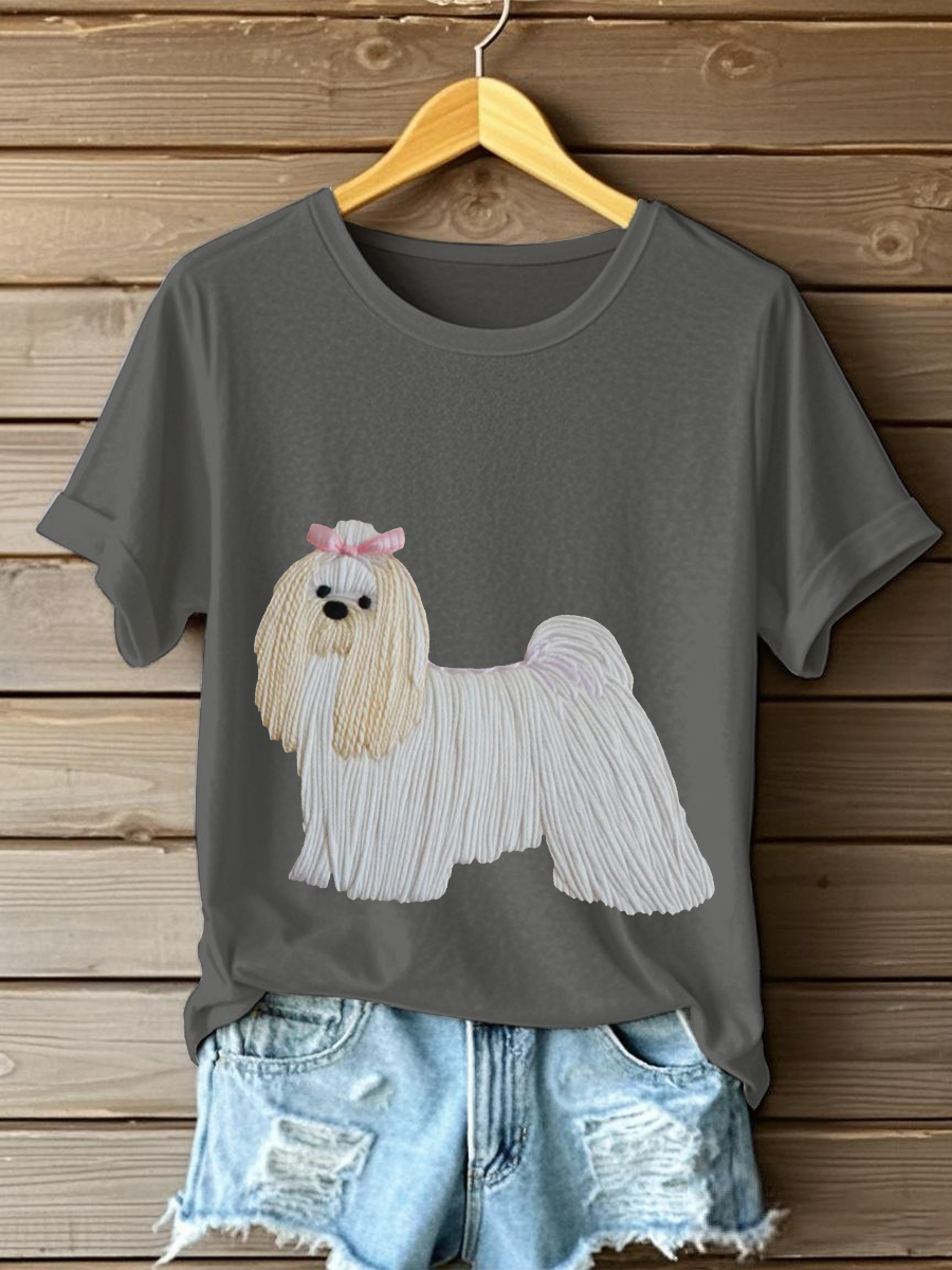 Women's Dog Art Print T-shirt