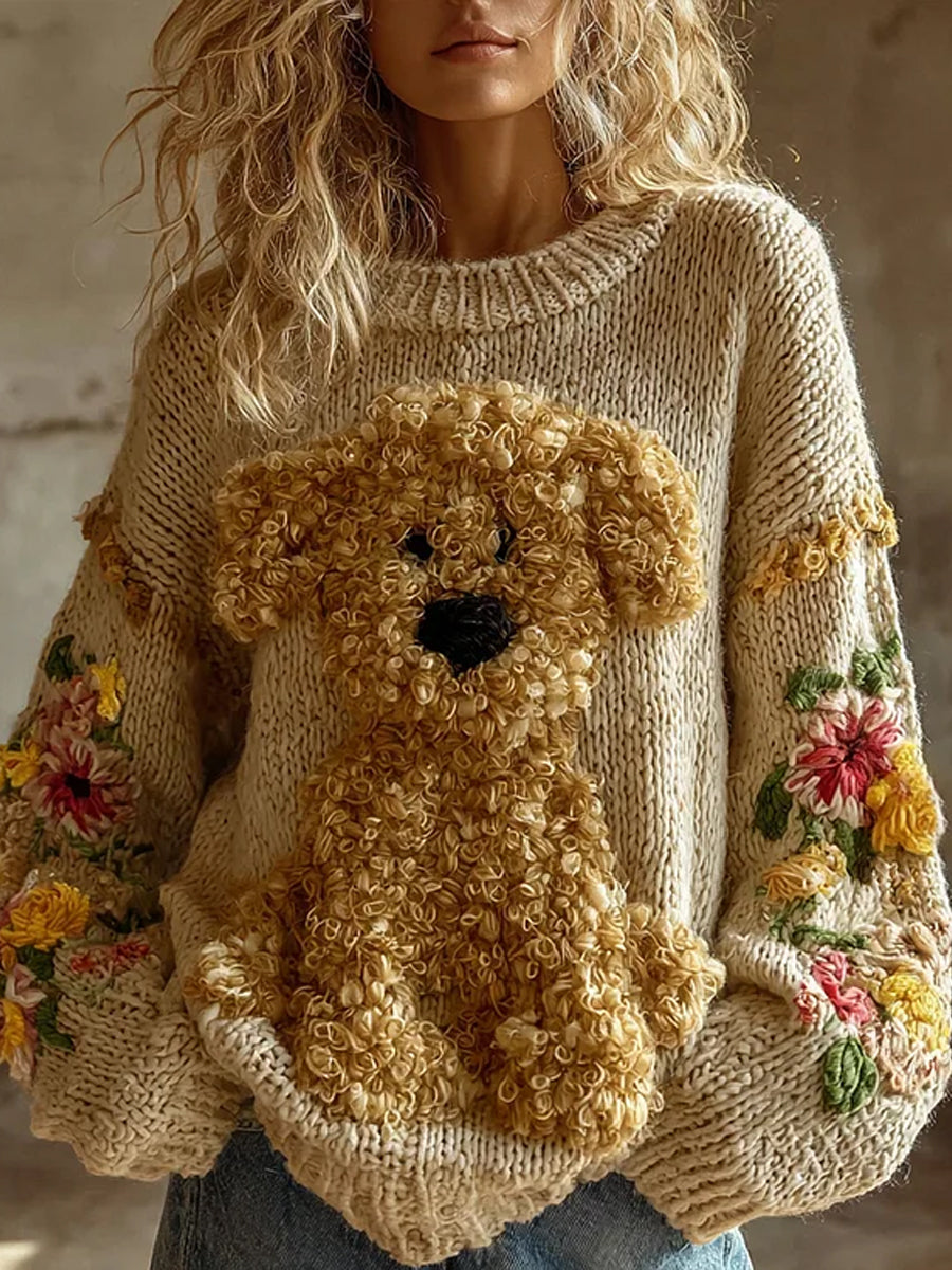Women's Cute Dog Art Sweatshirt