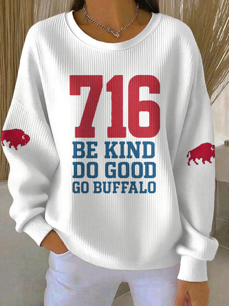 Women's Buffalo Football Lover Printed Sweatshirt