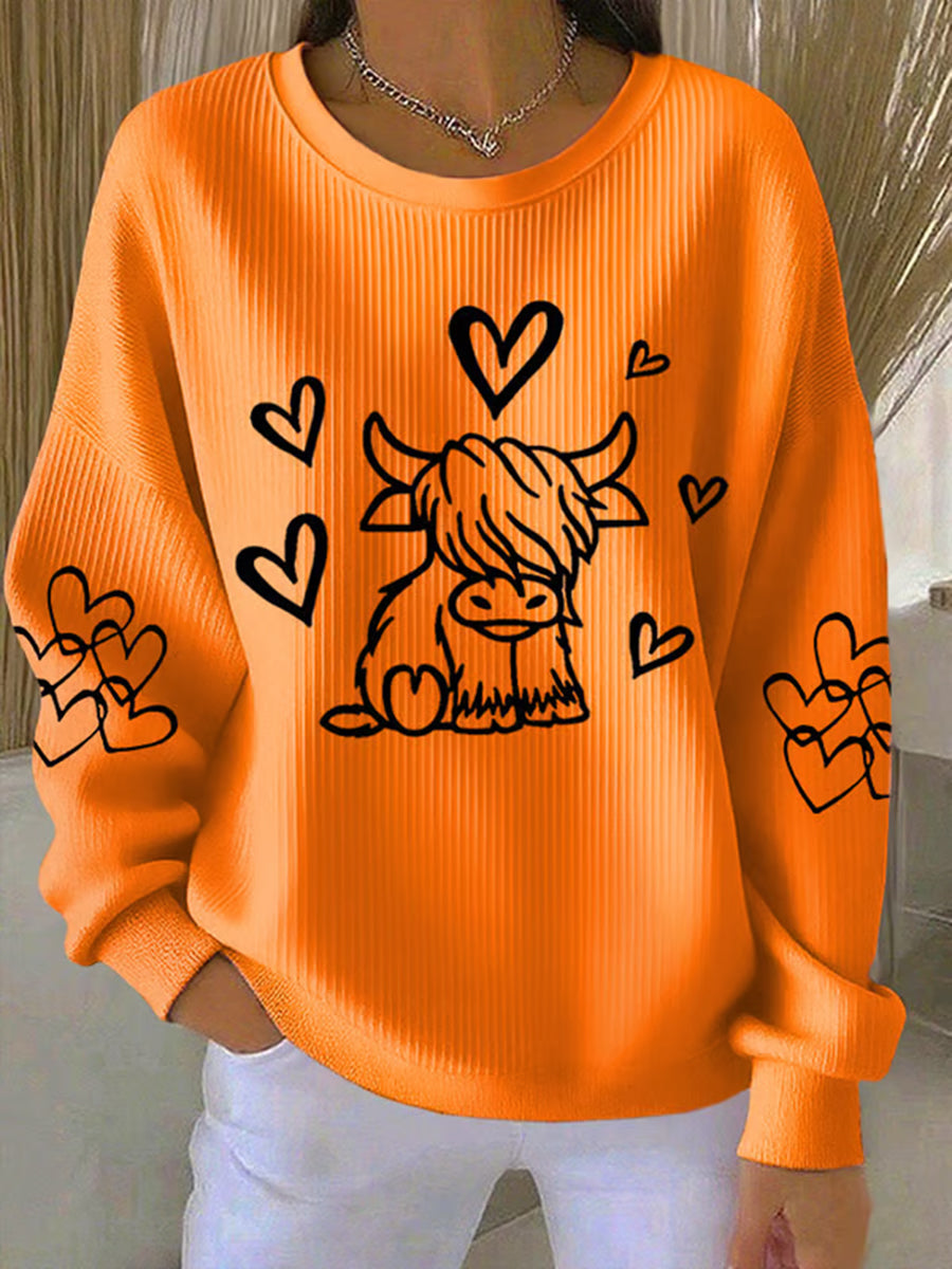 Women's West Highland Cow Print Long Sleeve Top