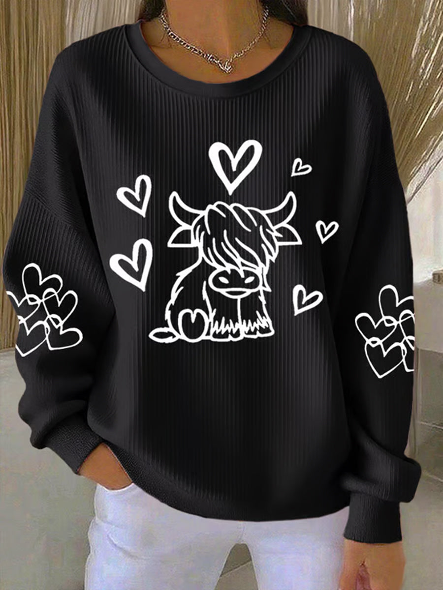 Women's West Highland Cow Print Long Sleeve Top