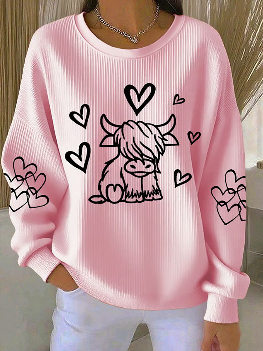 Women's West Highland Cow Print Long Sleeve Top