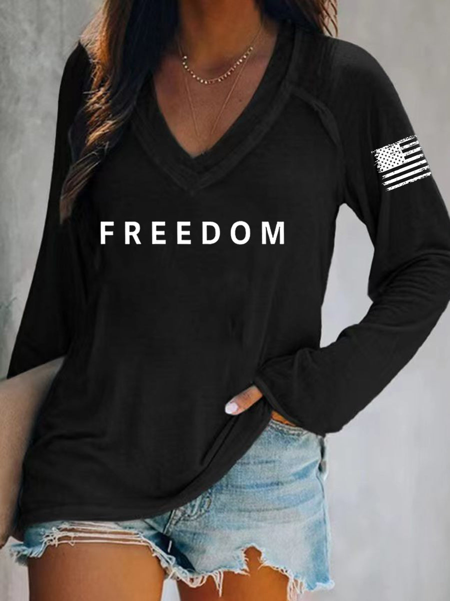 Women's Freedom Is Not Free R.I.P Charlie Kirk V-Neck T-Shirt