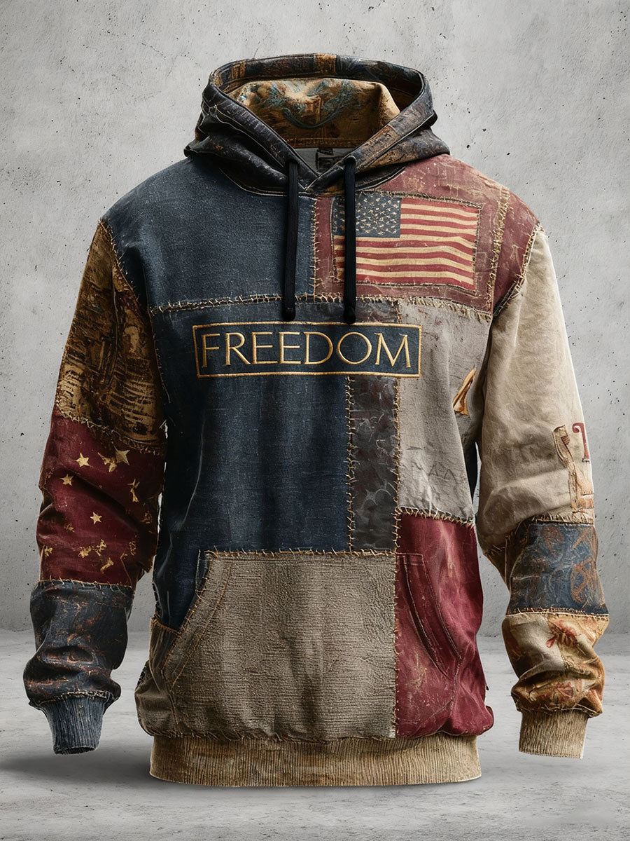 Men's Freedom Printed Casual Hoodie