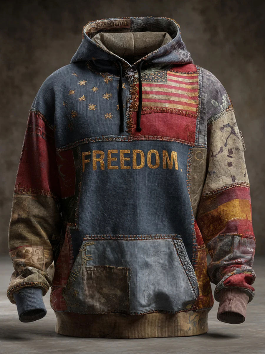 Men's Freedom Printed Casual Hoodie