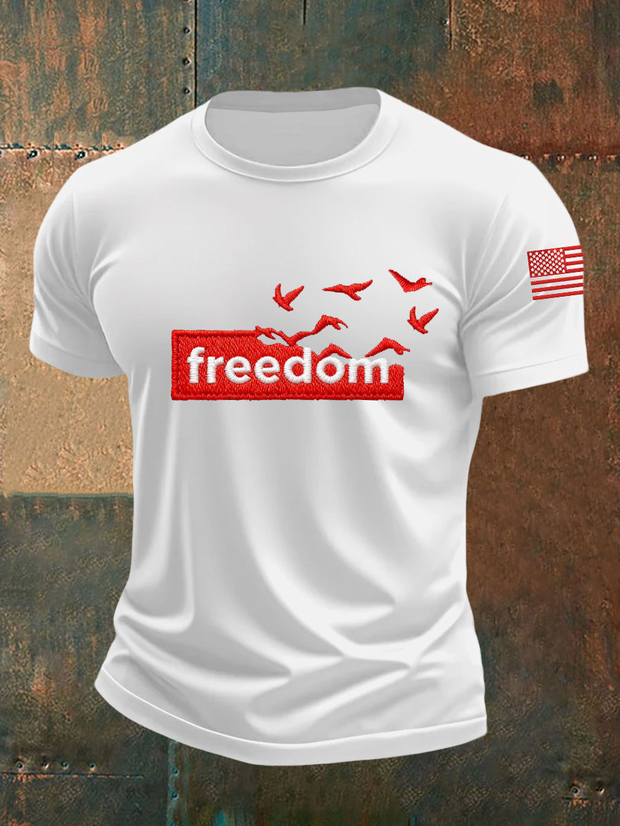 Men's Freedom Liberty Flag Short-sleeved T-shirt