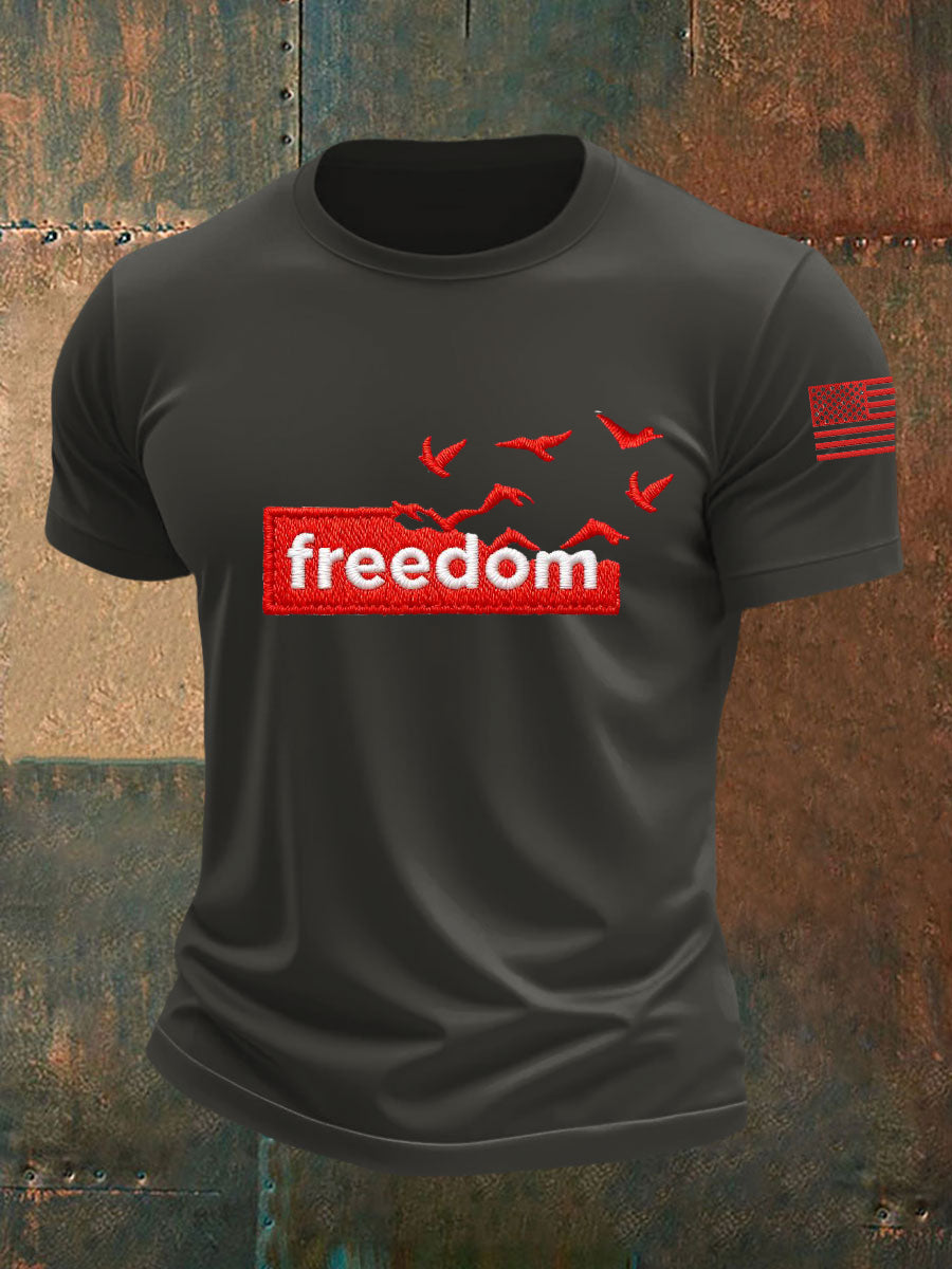 Men's Freedom Liberty Flag Short-sleeved T-shirt