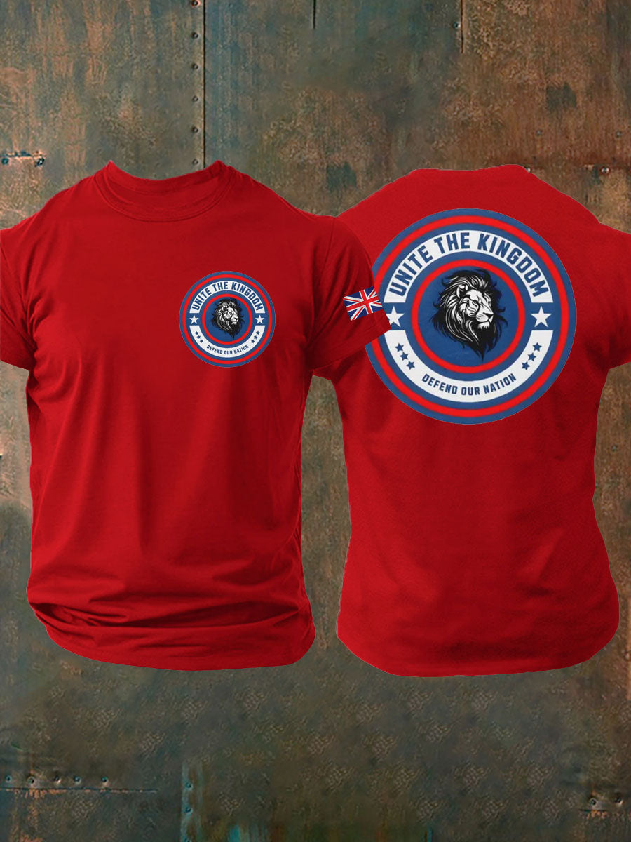Men's Unite The Kingdom Defend Or Nation Printed imitation cotton short-sleeved T-shirt