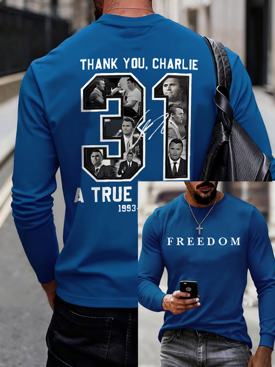Men's Freedom Is Not Free American Flag Print Casual T-shirt