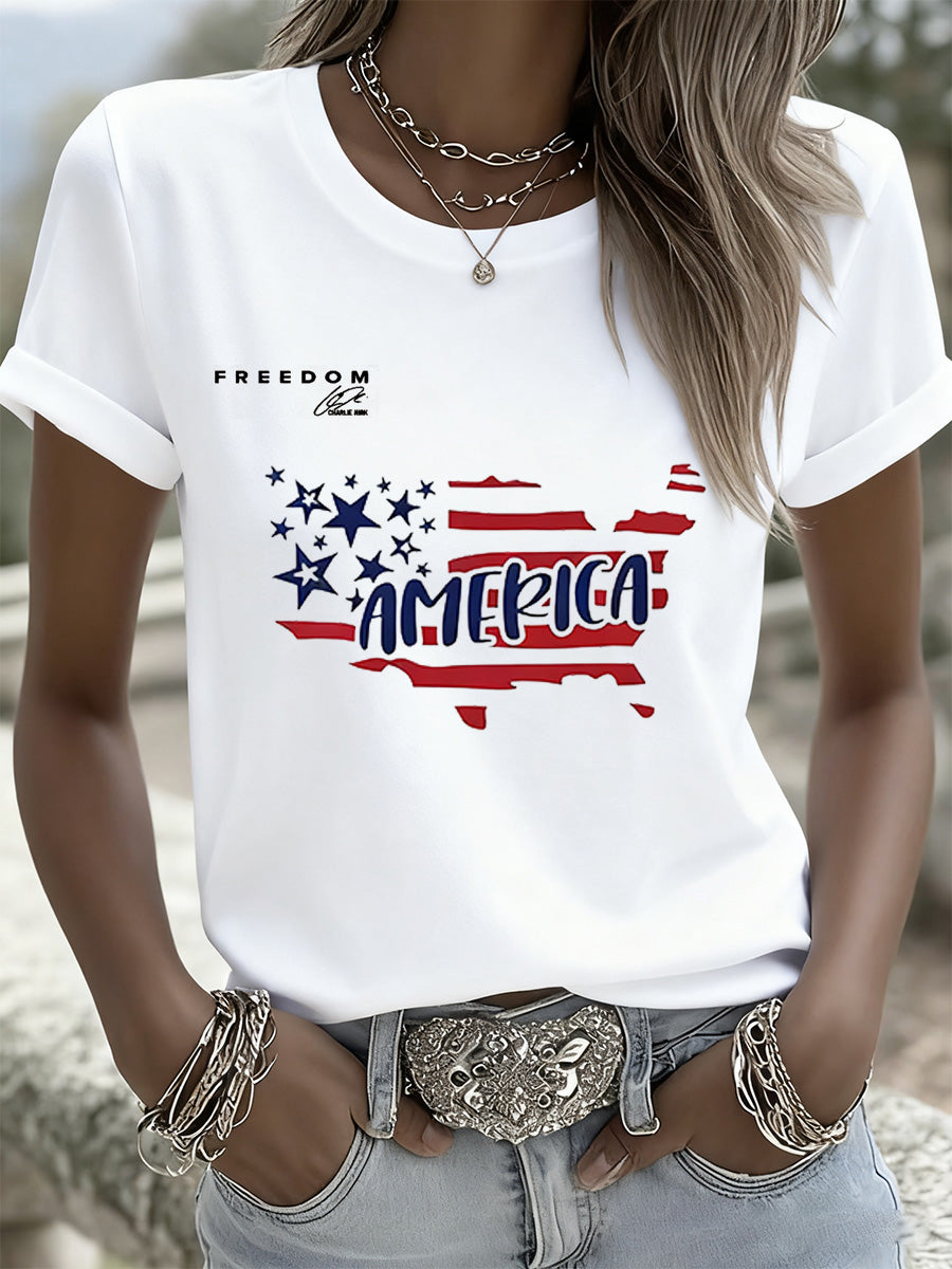 Women's Retro Turning Point Casual Commemorative T-Shirt