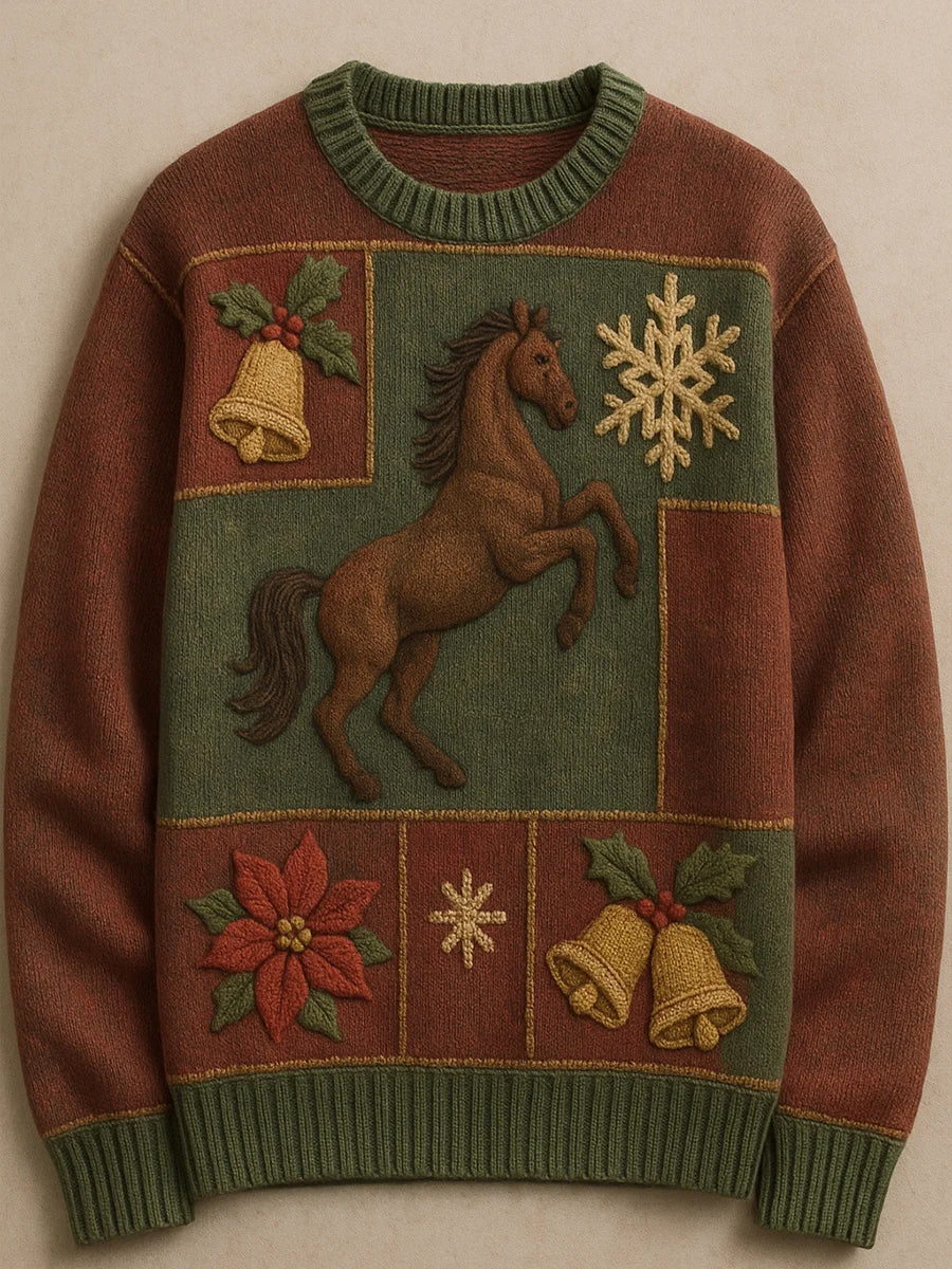 Women's Vintage Christmas Print Comfortable Casual Sweater