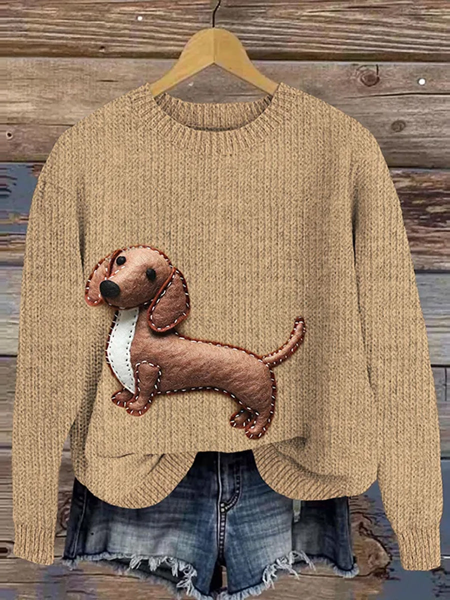 Women's Vintage Animal Print Comfort Casual Sweater