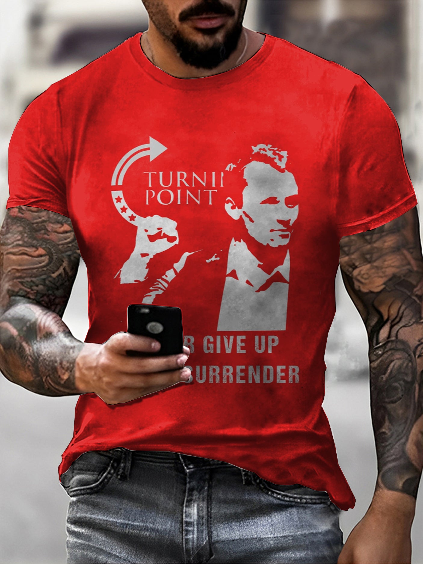 Men's In Memory Of Charlie Kirk Printed Vintage Fashion Loose Short Sleeve T-Shirt