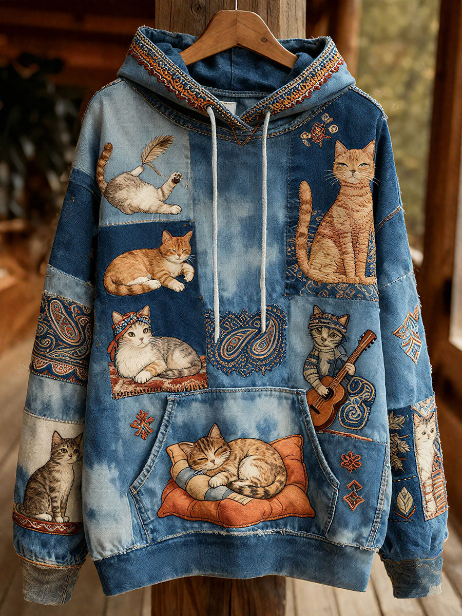 Women’s Autumn Cats Hoodies As picture / S
