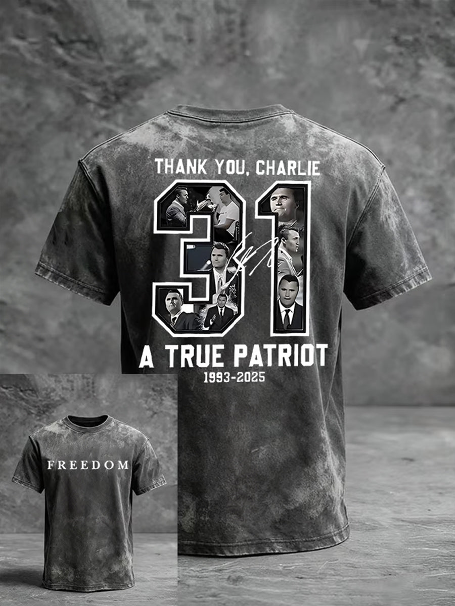 Men's Charlie Kirk Turning Point USA Trump Commemorative T-Shirt