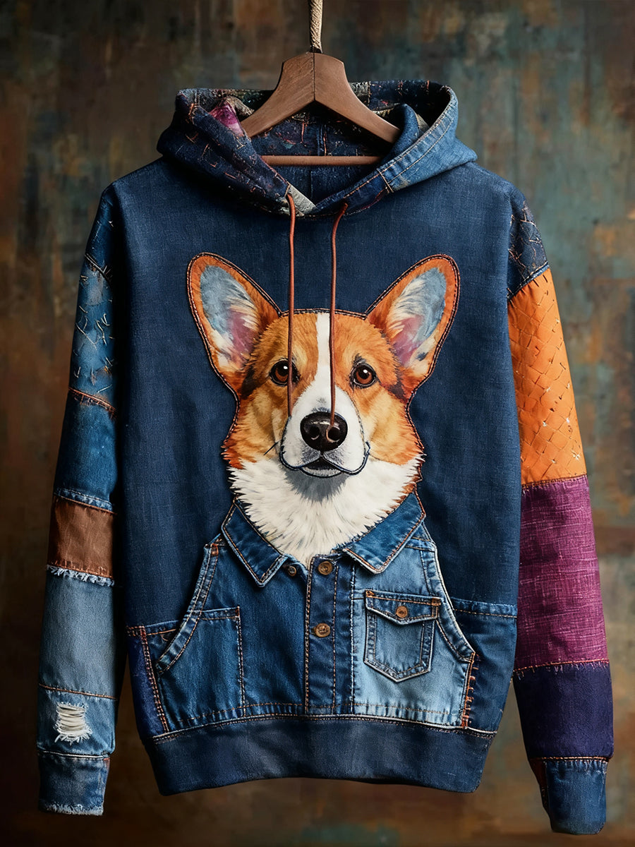 Unisex Animal Art Print Casual Vintage Hoodie A / S