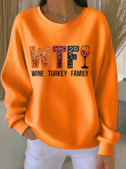 Women’s Wine Turkey Family Casual Sweatshirt Orange / S