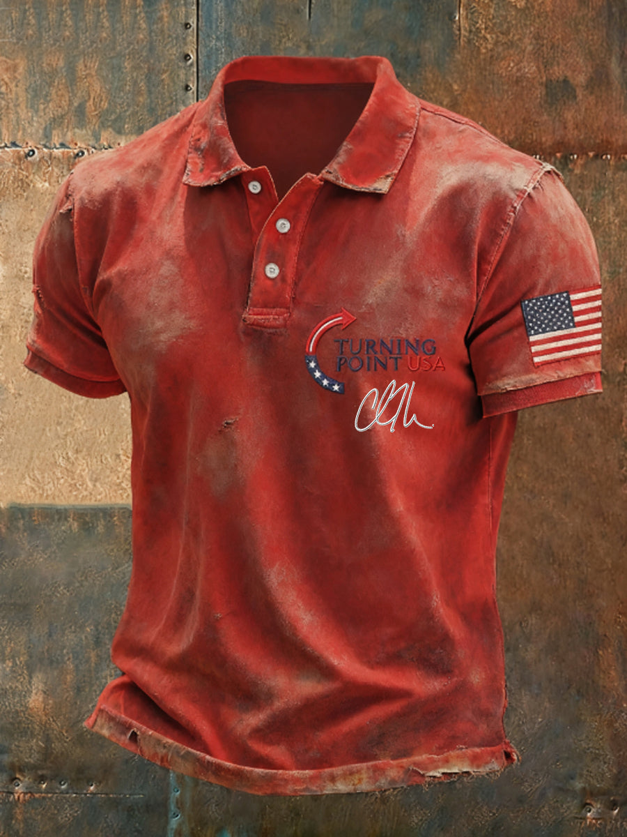 Men's Charlie Kirk Turning Point USA Trump Commemorative Shirt