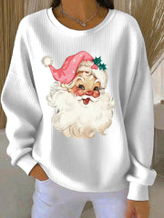 Women’s Christmas Print Casual Sweatshirt White / S