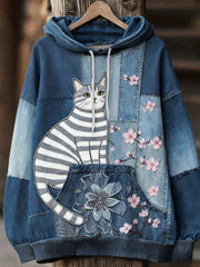 Unisex Animal Art Print Casual Vintage Hoodie A / S