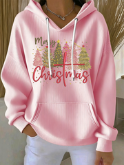 Women Christmas Vintage Animal Floral Art Hoodie Casual Top A / S