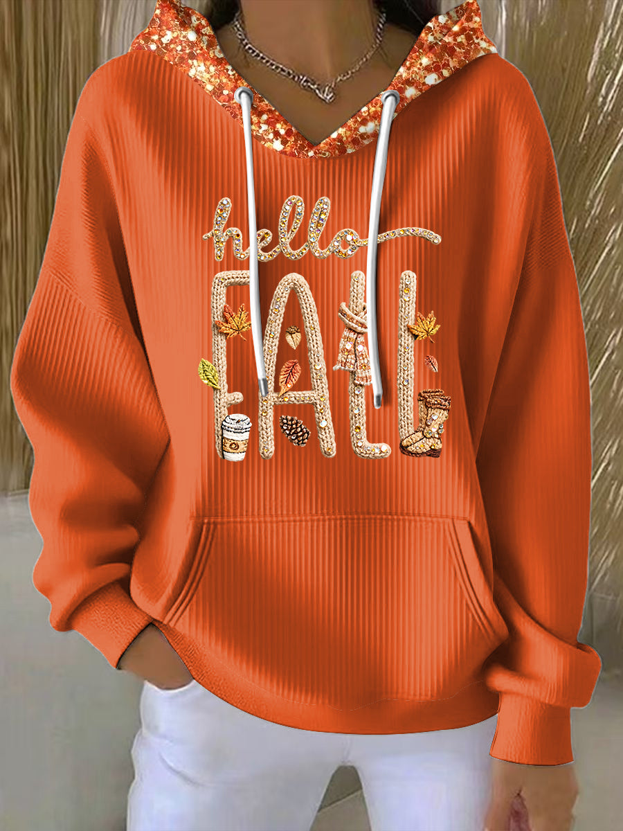 Women's Thanksgiving Autumn Maple Leaf Casual Hoodie