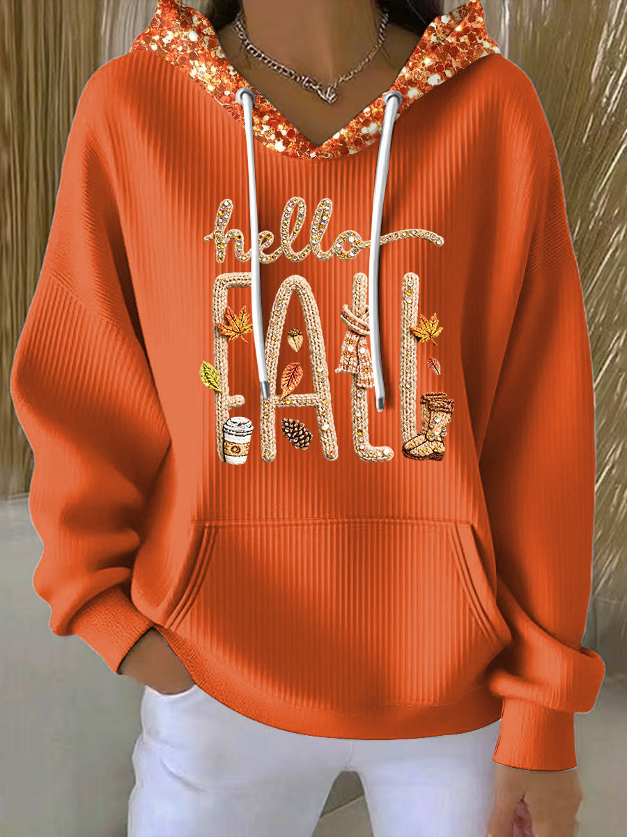 Women’s Thanksgiving Autumn Maple Leaf Casual Hoodie Multicolour / S