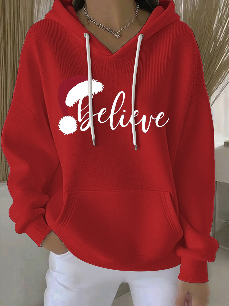 Women's Christmas Print Casual Hoodie