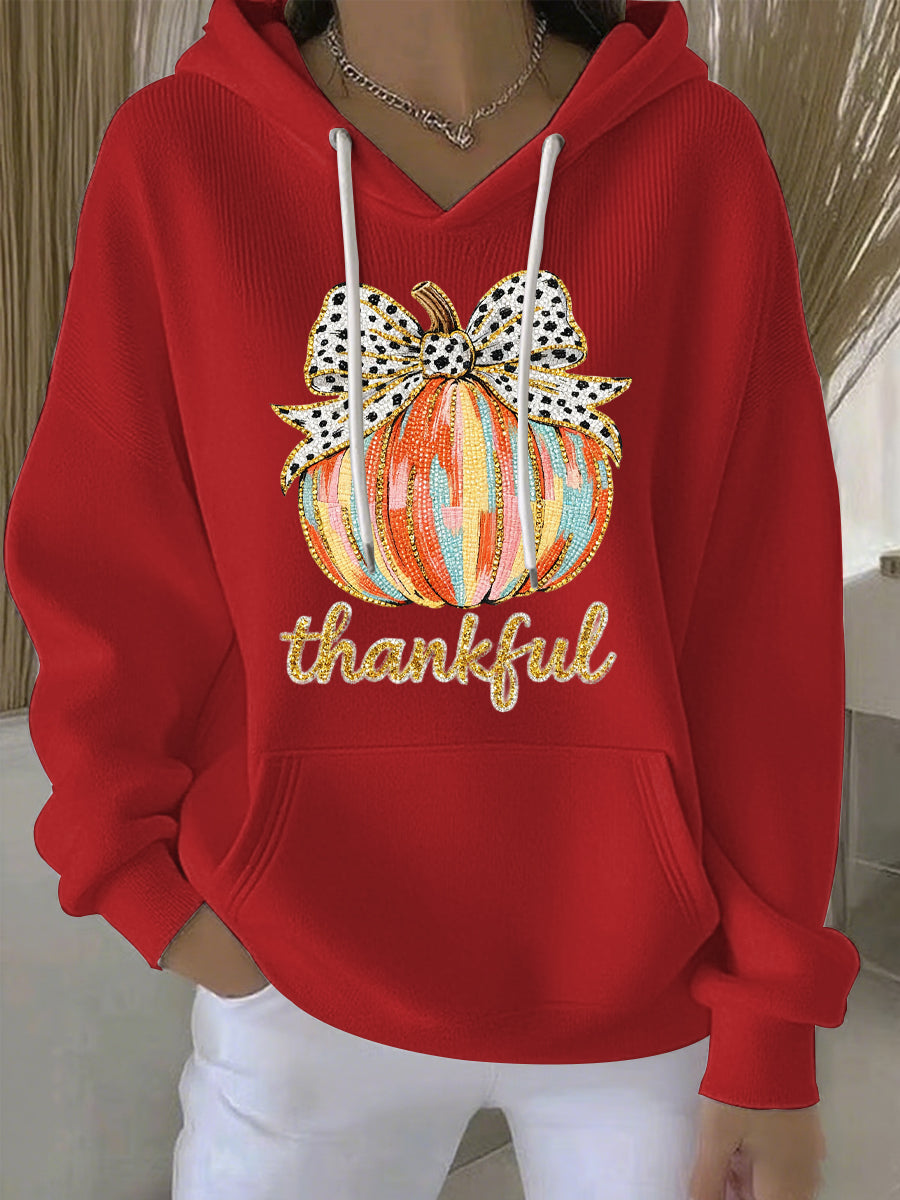 Women's Thanksgiving Print Casual Hoodie