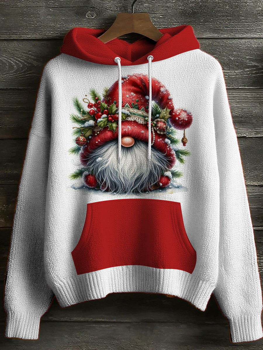Womens' Christmas Santa Claus Printed Hooded Comfortable Sweater