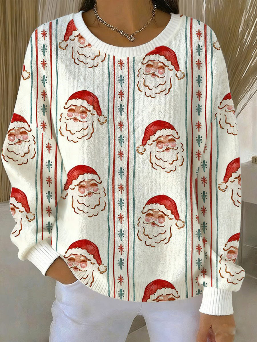 Women’s Christmas Santa Sweater White / S