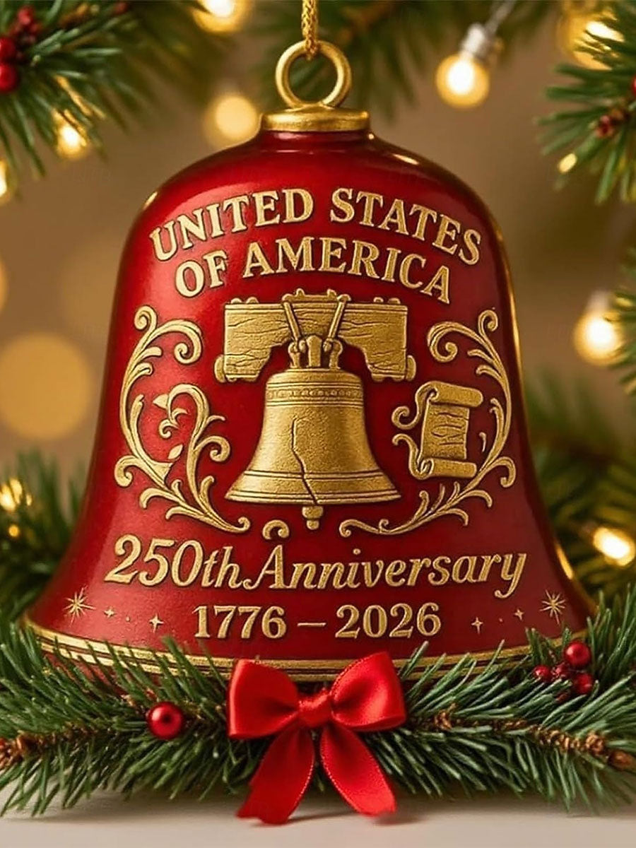 United States 250th Anniversary Bell Ornament Christmas Metal Doorbell