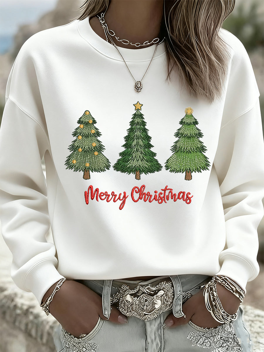 Women's Christmas Vintage Animal Floral Art Casual Sweatshirt Top