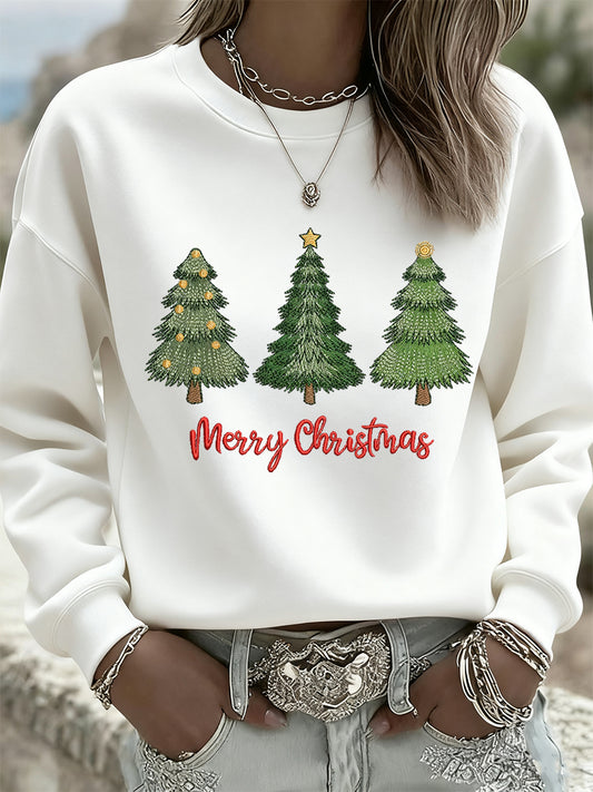 Women's Christmas Vintage Animal Floral Art Casual Sweatshirt Top