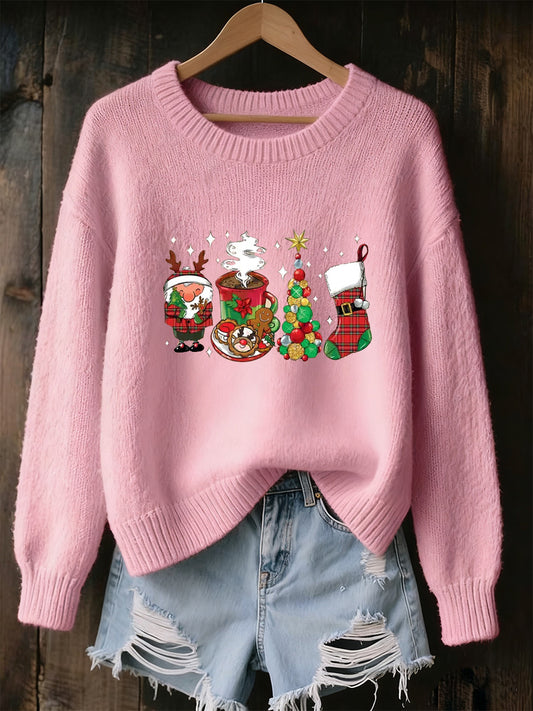 Women's Christmas Animal Print Souvenir Sweater