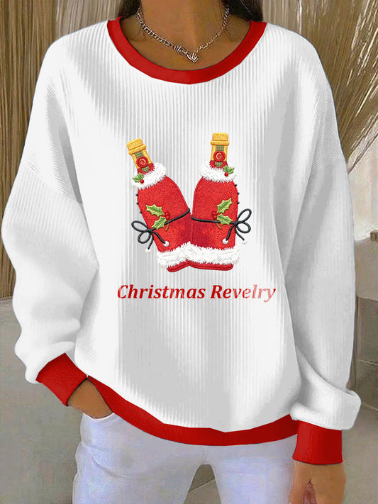 Women's Christmas Party Loose-Fit Crewneck Pullover