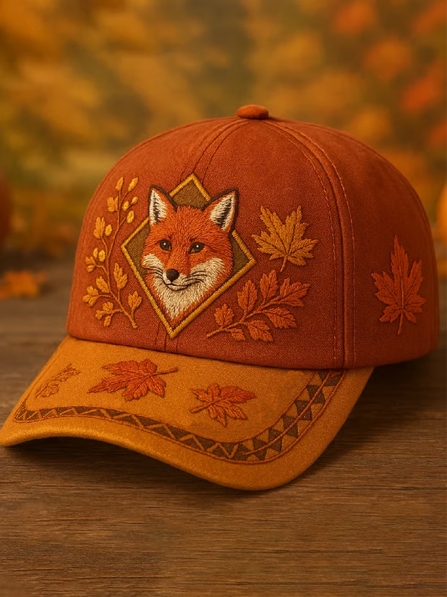 Unisex Autumn fox print Hat
