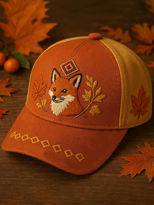 Unisex Autumn fox print Hat