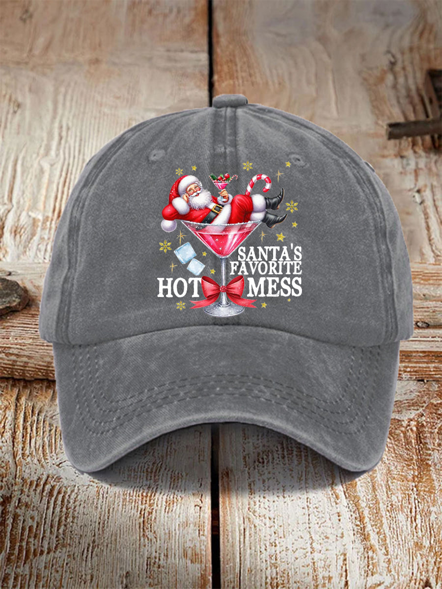 Unisex Funny Christmas Santa's Favorite Hot Mess Hat