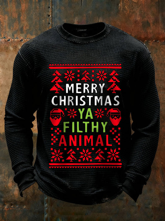 Men's Merry Christmas ya filthy animal long-sleeved T-shirts