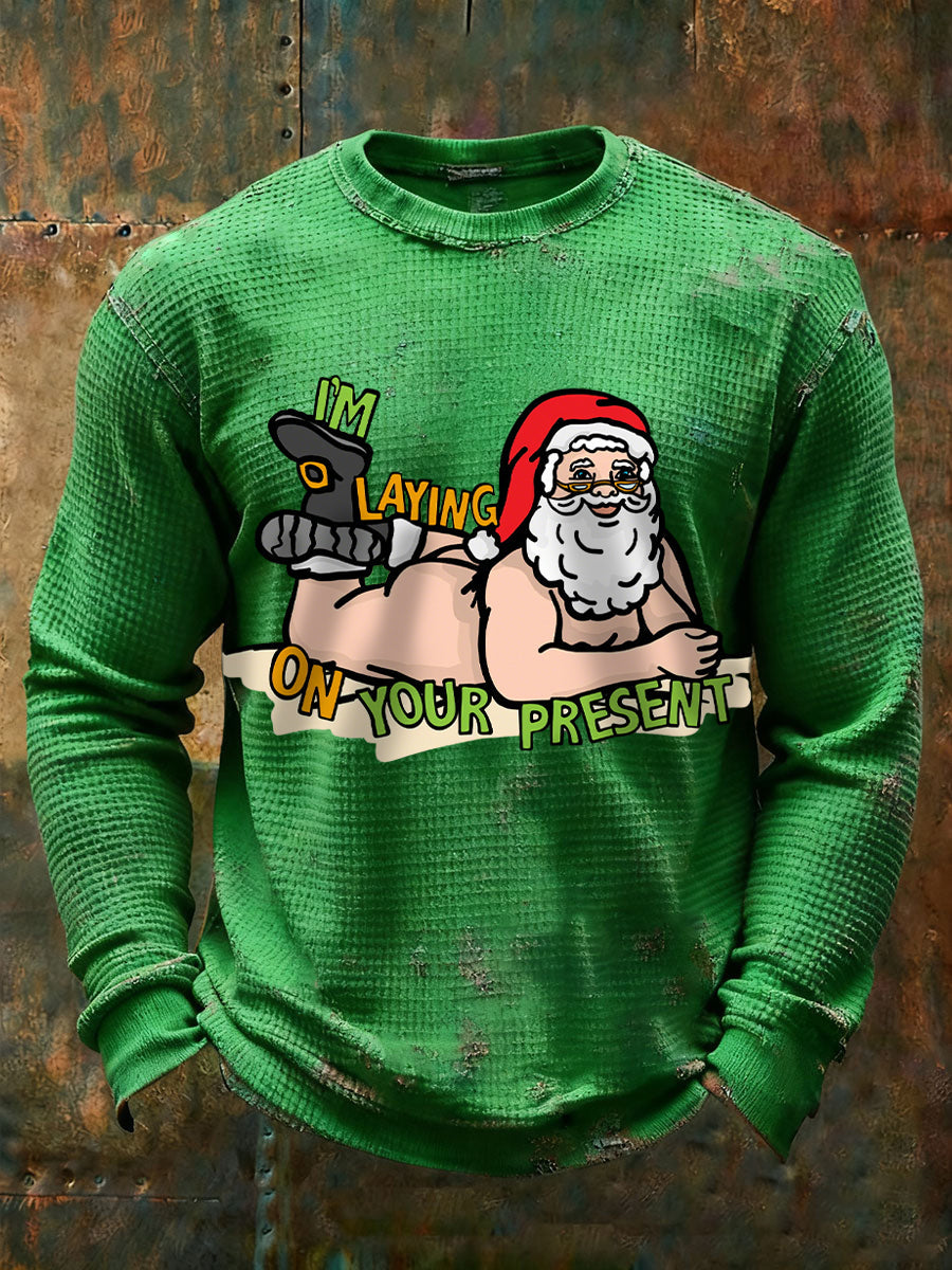 Men's I'm laying on your present long-sleeve T-shirts