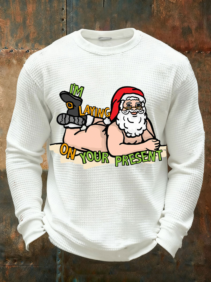 Men's I'm laying on your present long-sleeve T-shirts