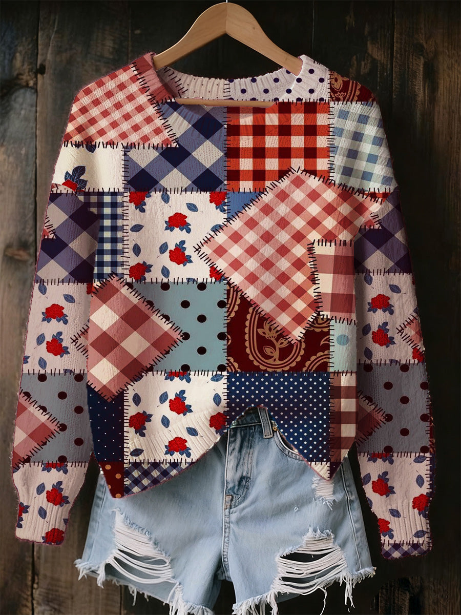 Women's Art Print Commemorative Casual Sweater